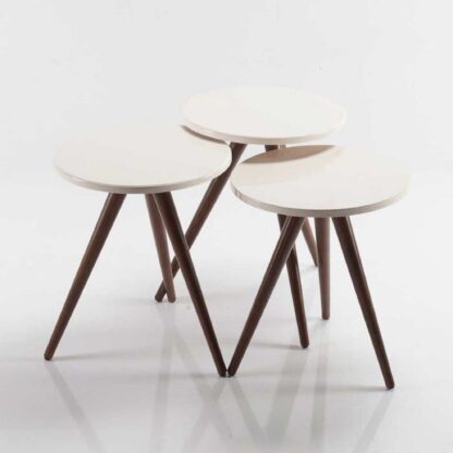 Set 3 mese de cafea 500, culoare Bej - imagine 4