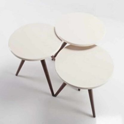 Set 3 mese de cafea 500, culoare Bej - imagine 3