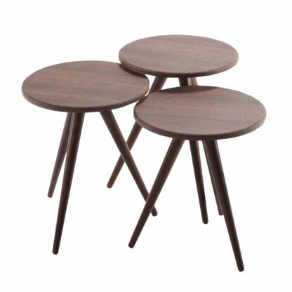 Set 3 mese de cafea 501, culoare Nuc - imagine 2