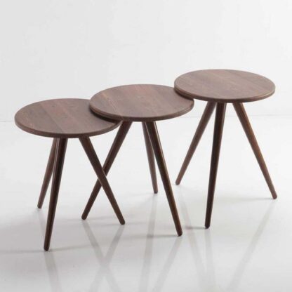Set 3 mese de cafea 501, culoare Nuc
