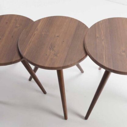 Set 3 mese de cafea 501, culoare Nuc - imagine 4