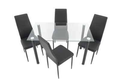 Set masa cu 4 scaune Negru, MBS-28 N - imagine 3