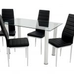 Set masă cu 4 scaune, MBS-29 alb/negru - imagine 2