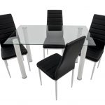 Set masă cu 4 scaune, MBS-29 alb/negru - imagine 3