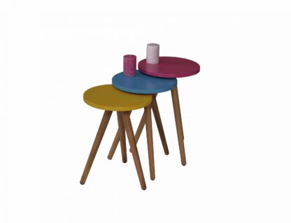Set 3 mese de cafea, 502, Multicolor