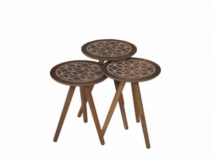 Set 3 mese de cafea, 516, culoare Nuc