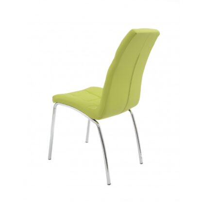 Set 4 scaune bucatarie S-02, culoare Verde, Metal cromat - imagine 4