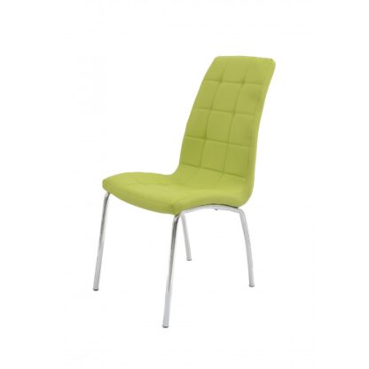 Set 4 scaune bucatarie S-02, culoare Verde, Metal cromat - imagine 2