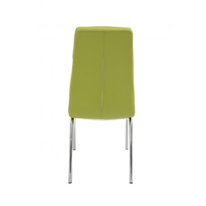Set 4 scaune bucatarie S-02, culoare Verde, Metal cromat - imagine 6