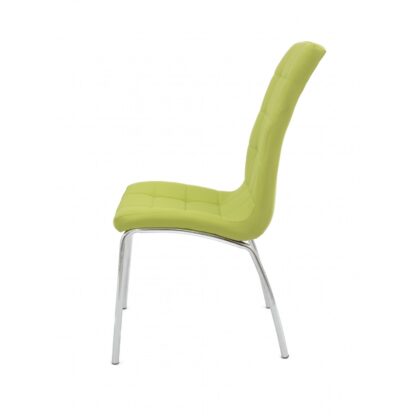 Set 4 scaune bucatarie S-02, culoare Verde, Metal cromat - imagine 3