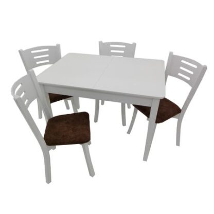 Set masa extensibila cu 4 scaune, M 249 Alb