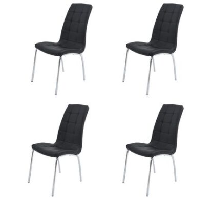 Set 4 scaune bucătărie S-02, culoare neagră