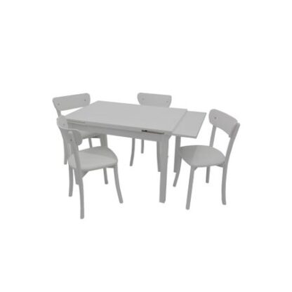Set masa extensibila cu 4 scaune, AKCA 5444 Alb