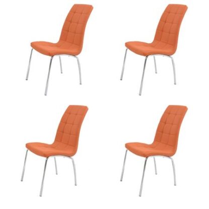 Set 4 scaune bucătărie S-02, culoare portocalie