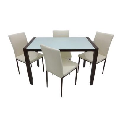 Set masă cu 4 scaune, MB-50 crem