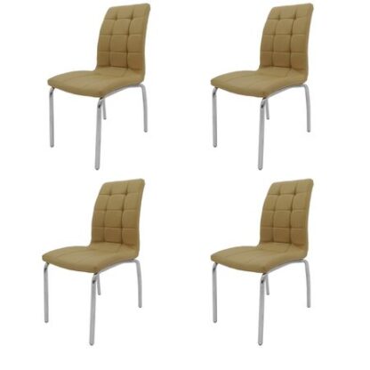 Set 4 scaune bucătărie S-02, culoare camel