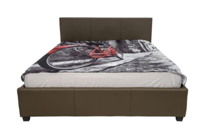 Pat tapitat 9001-C, piele ecologica, maro, 160x200 cm - imagine 3