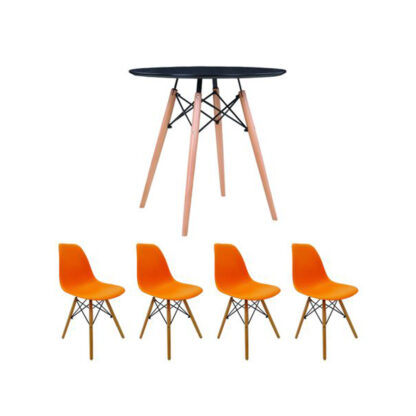 Set masa cu 4 scaune, MB-63 N, 80 x 80 x 74 cm, S-114 P culoare Portocaliu