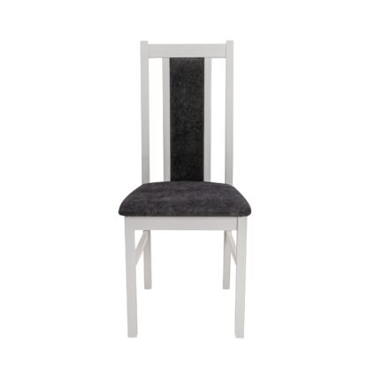 Set masa extensibila 160 x 200 cm cu 6 scaune tapitate, MB-12 Venus1 si S-38 Boss14 B24Z, Bialy, lemn masiv de fag, stofa - imagine 9