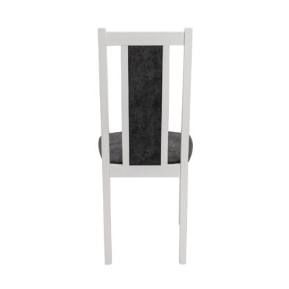 Scaun din lemn masiv de fag tapitat cu stofa S-38 Boss14 B24Z, alb - imagine 6