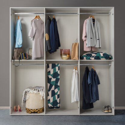 Dormitor Sefura Grigio, Dulap, Pat, 2 noptiere, comoda - imagine 3