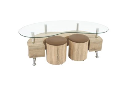 Masa cafea cu 2 tabureti, MC-10 Sonoma, 130 x 60 x 45 cm - imagine 3