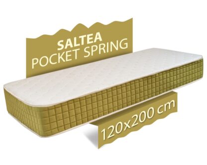 Saltea ortopedica Pocket Spring, 120x200x24 cm ,cu arcuri individuale, reversibila, sistem aerisire, fermitate medie