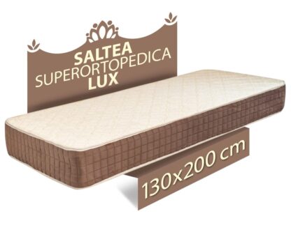 Saltea ortopedica Lux, 130x200x23 cm, cu plasa de arcuri, reversibila, sistem de aerisire, ferma