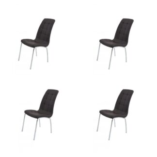 Set 4 scaune bucatarie S-02, maro, 41x98x43 cm