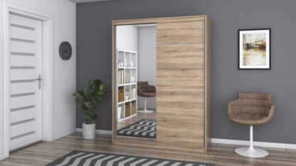 Dressing Gabriel cu oglinda, 150x200x61 cm, sonoma