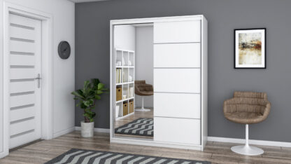 Dressing Gabriel cu oglinda, 150x200x61 cm, alb