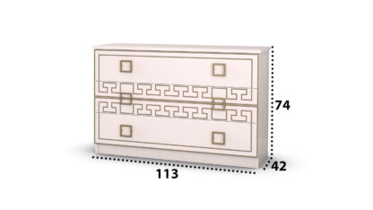 Dormitor Olimp Bianco, Dulap 261 cm, Pat 160 x 200, 2 noptiere, comoda - imagine 11