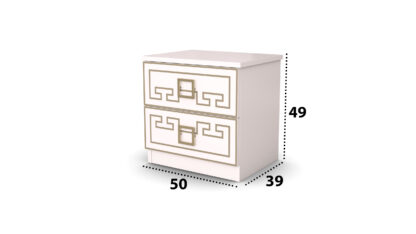Dormitor Olimp Bianco, Dulap 261 cm, Pat 160 x 200, 2 noptiere, comoda - imagine 13