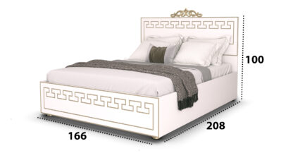 Dormitor Olimp Bianco, Dulap 261 cm, Pat 160 x 200, 2 noptiere, comoda - imagine 5