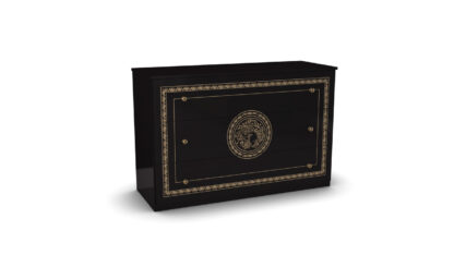 Dormitor Dolores Nero, Dulap 204 cm, Pat 180 x 200 cm, 2 noptiere, comoda - imagine 9
