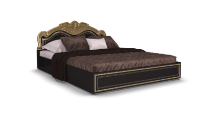 Dormitor Dolores Nero, Dulap 204 cm, Pat 180 x 200 cm, 2 noptiere, comoda - imagine 12