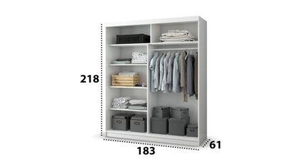 Dressing Ovidiu 10, 183x218x61 cm, alb - imagine 3