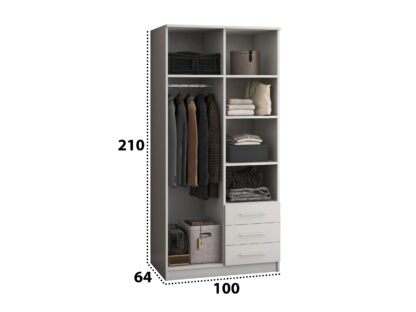 Dressing Stefan 2D , alb, 100x210x64 cm - imagine 3