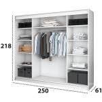Dressing Iulia, Alb/Negru, 250 cm - imagine 3