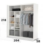 Dressing Radu Cu Print, Alb, 204x218x58 cm, Usi culisante - imagine 4