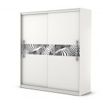 Dressing Radu Cu Print, Alb, 204x218x58 cm, Usi culisante - imagine 2