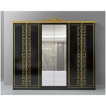 Dormitor Olimp Nero, Dulap, Pat 160 x 200, 2 noptiere, comoda - imagine 4