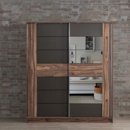 Dressing Olimpos, maro/negru, 180x210x60 cm