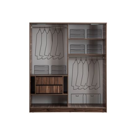 Dressing Olimpos, maro/negru, 180x210x60 cm - imagine 2