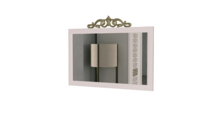 Dormitor Olimp Bianco, Dulap 261 cm, Pat 160 x 200, 2 noptiere, comoda - imagine 8