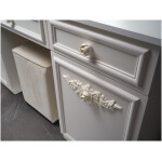 Dormitor Neli, Crem, Pat 160x200 cm, Dulap cu 6 usi, Comoda, 2 Noptiere - imagine 3