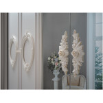 Dormitor Neli, Crem, Pat 160x200 cm, Dulap cu 6 usi, Comoda, 2 Noptiere - imagine 4