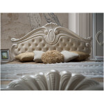 Dormitor Neli, Crem, Pat 160x200 cm, Dulap cu 6 usi, Comoda, 2 Noptiere - imagine 7