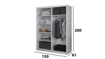 Dressing Gabriel fara oglinda, 150x200x61 cm, alb - imagine 2