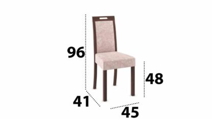 Set masa extensibila 160x200 cm cu 6 scaune tapitate, MB-13 Venus5 O si Havana Roma5, nuc, lemn masiv, stofa - imagine 5
